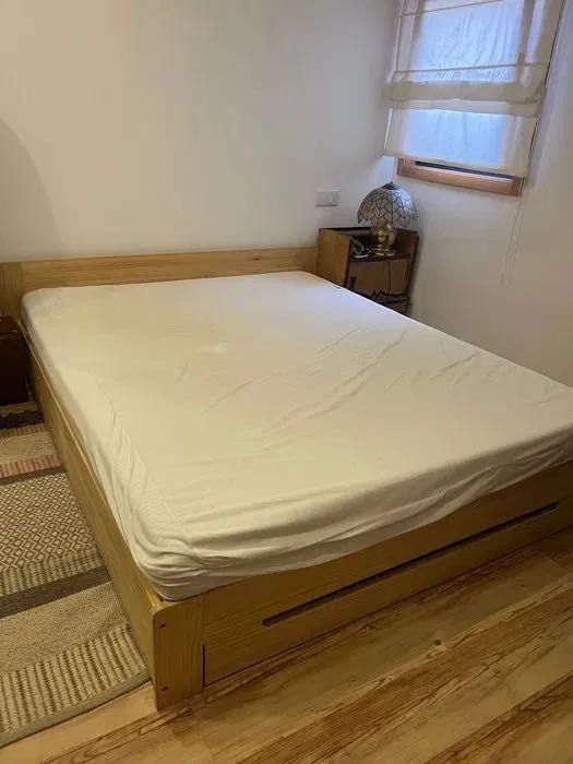 Cama La Redoute em madeira de pinho maciço claro com estrado 160x200cm