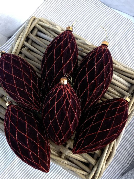 Bombki choinkowe krople brokat