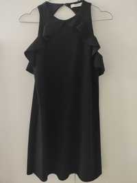 Czarna sukienka Mango z ozdobnym tyłem i falbanami, r. XS!