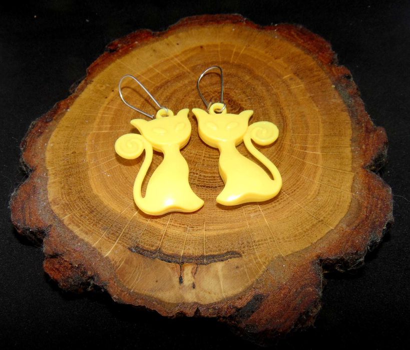 Kotki żółte kolczyki