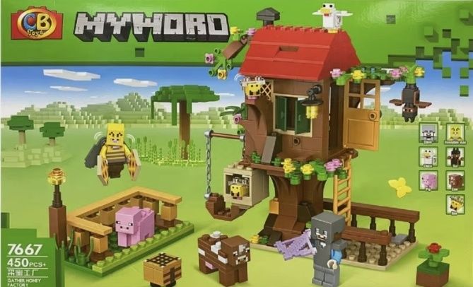Klocki Minecraft MY WORLD Domek na Drzewie CB 450 el + Świecące LED