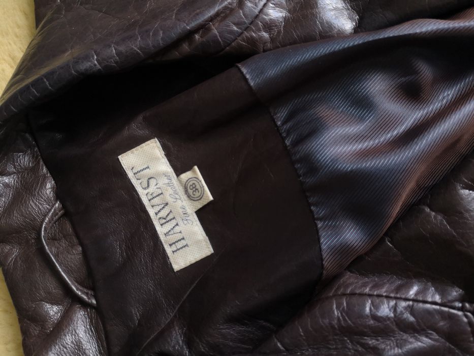 Marynarka Vintage czekoladowa prawdziwa skóra