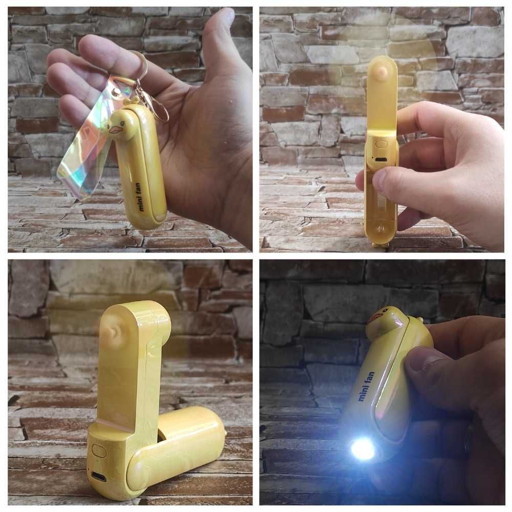 Брелок-вентилятор Mini Fan 3 в 1 / Яскравий / Портативний