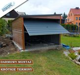 Garaż Blaszany 3x5m Spad na Lewo, Blacha Drewnopodobna, Darmowy Montaż