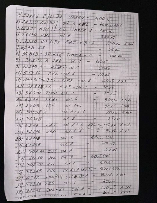 Łożyska do przekladni maszyn urzadzen technicznych