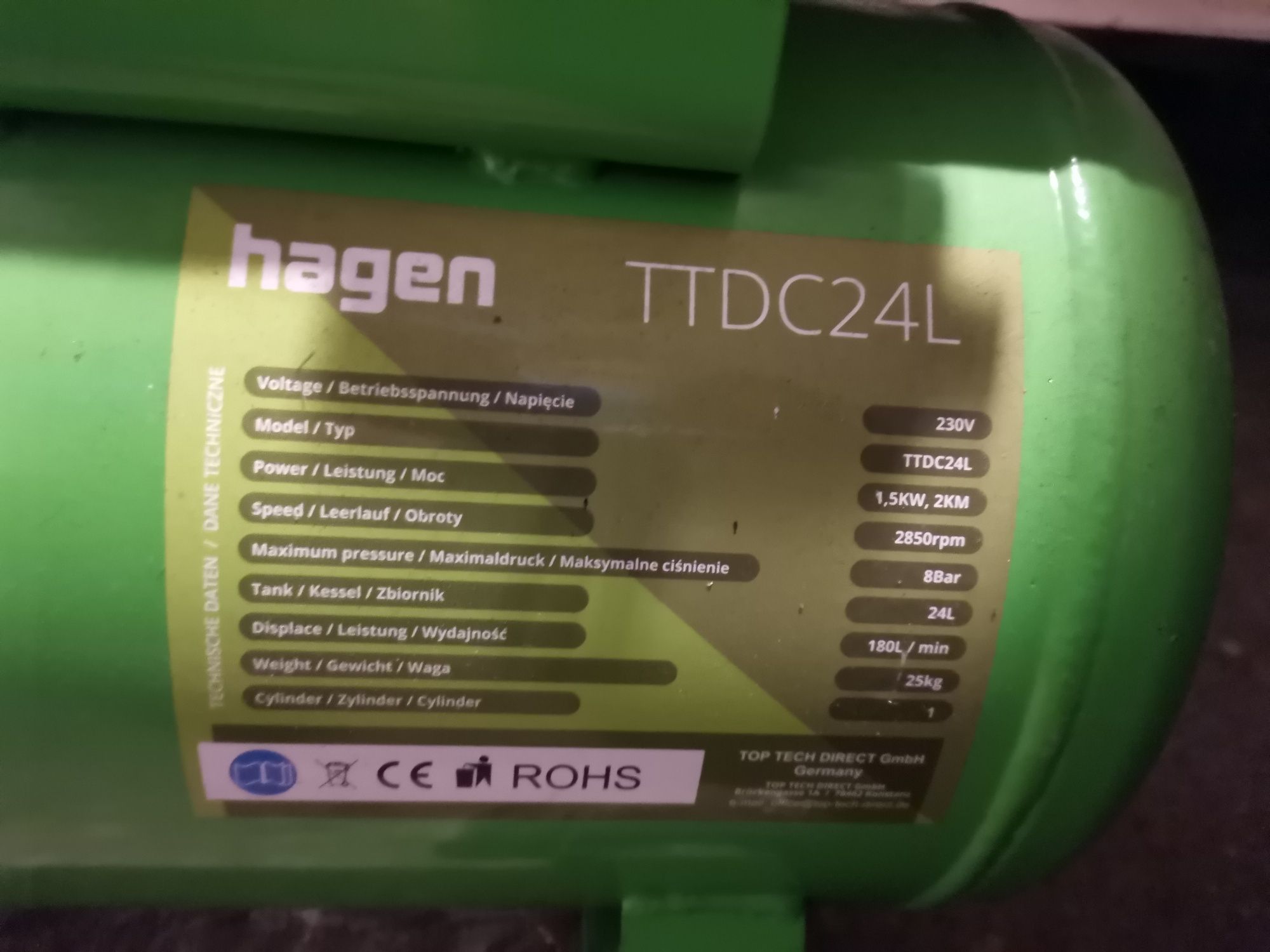 Kompresor olejowy Hagen 24 l.