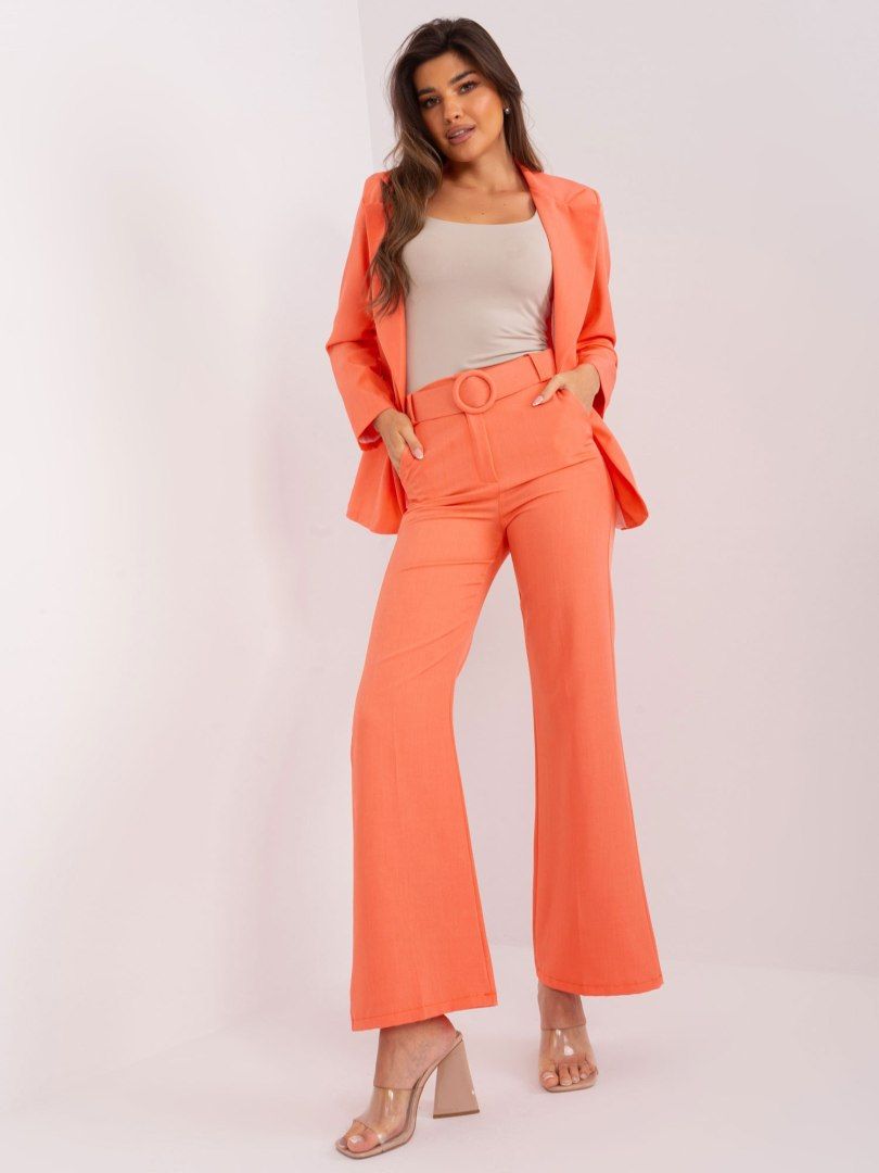 Spodnie garniturowe z kieszeniami pomarańczowe M