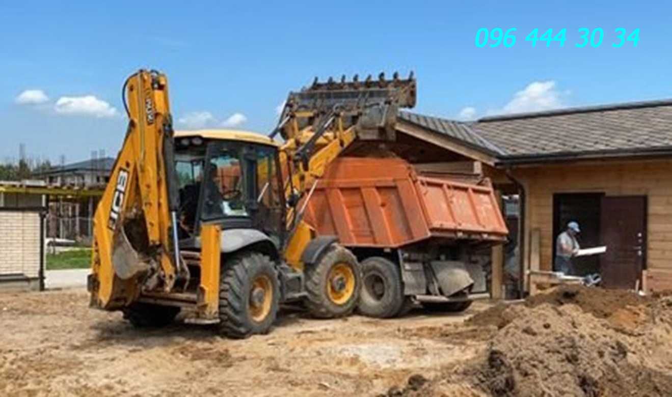 Оренда Екскaватора-навантажувaча JCB-3СХ: Вивіз Mycopa, Грунту. Щeбінь