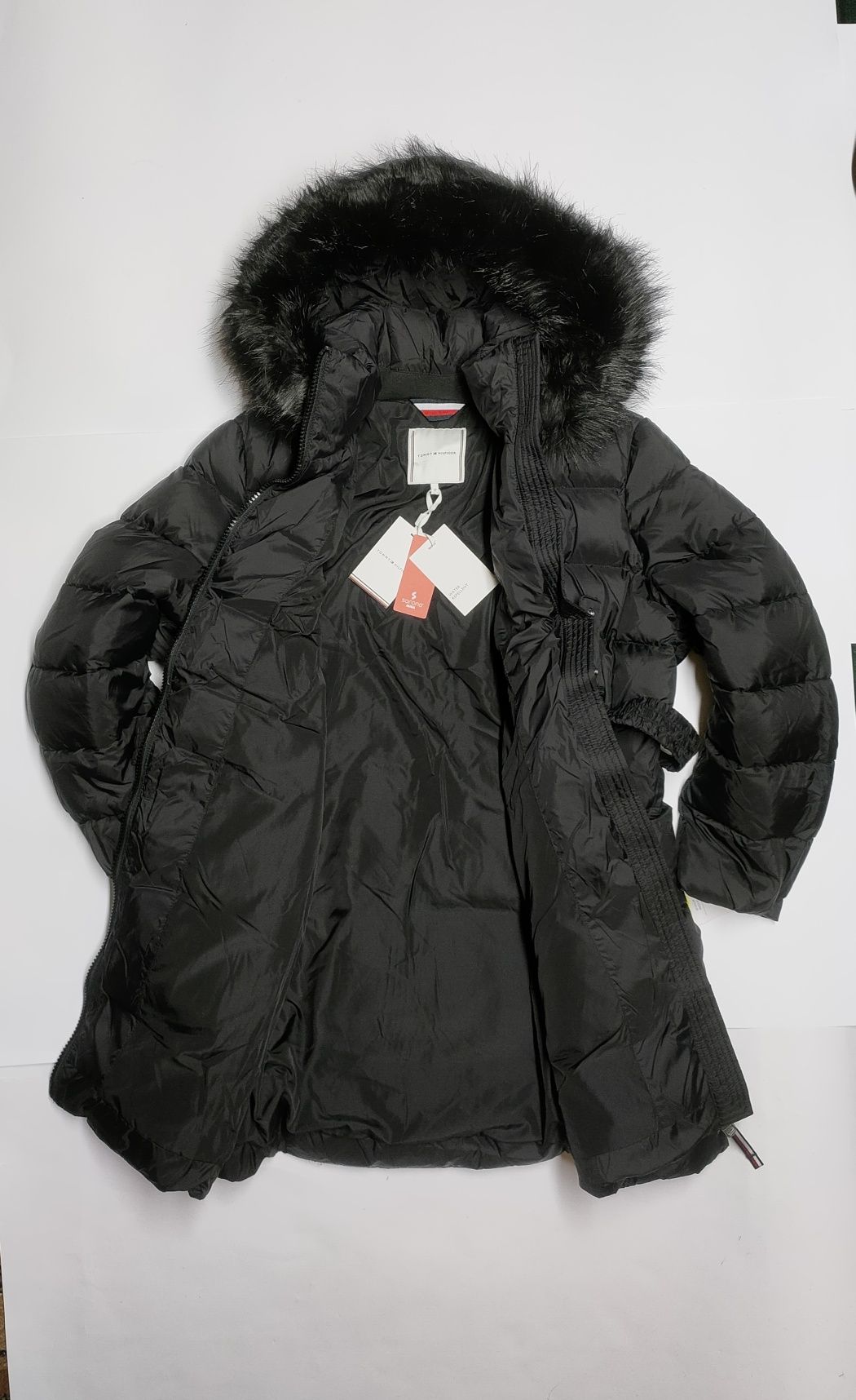 Kurtka Tommy Hilfiger Sorona Parka Padded Belted Coat Black r. 50 5XL