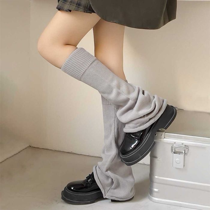 Гетри кльош однотонні широкі гольфи на ноги клеш білі трендові гетри