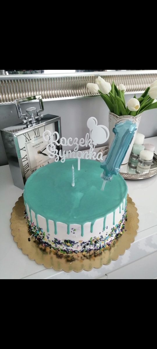 Toper na tort, personalizowany, 2 sztuki, Szymon,Szymonek