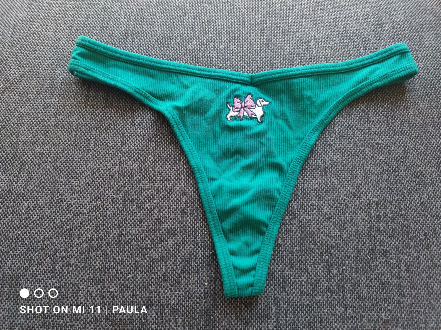 Majtki stringi z jamnikiem