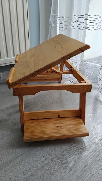 Stolik regulowany do laptopa lub śniadanie do łóżka. Drewniany