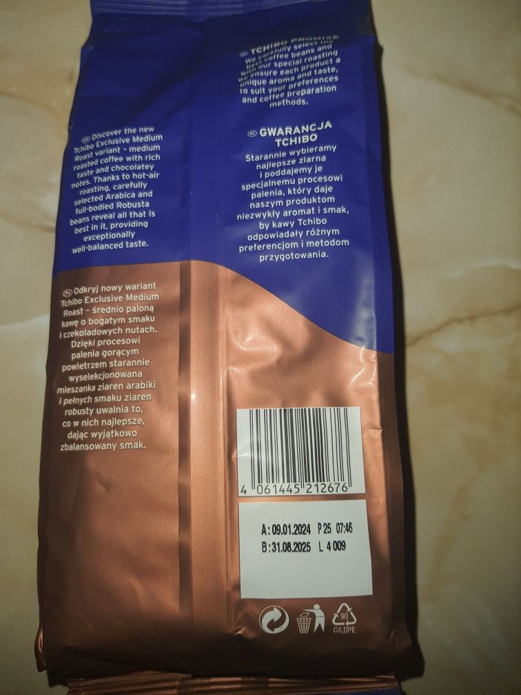 Tchibo Exclusive Medium Roast kawa mielona 500g czekoladowa nuta g