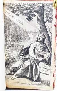 Edição RARÍSSIMA de "Les Confessions de S. Augustin". Ano de 1649.