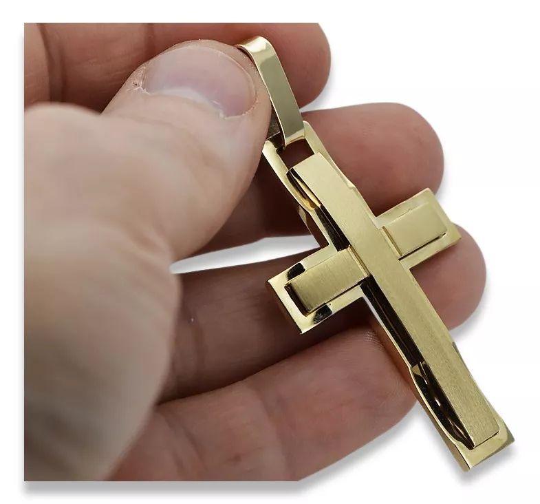 Krzyżyk Katolicki z żółto 14k złota 585 zawieszka ctc031y Wrocław