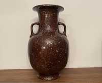 Ceramiczny wazon nakrapiany brąz