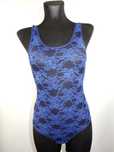 Body koronkowe granatowe kwiaty Secret 32 34 XXS XS