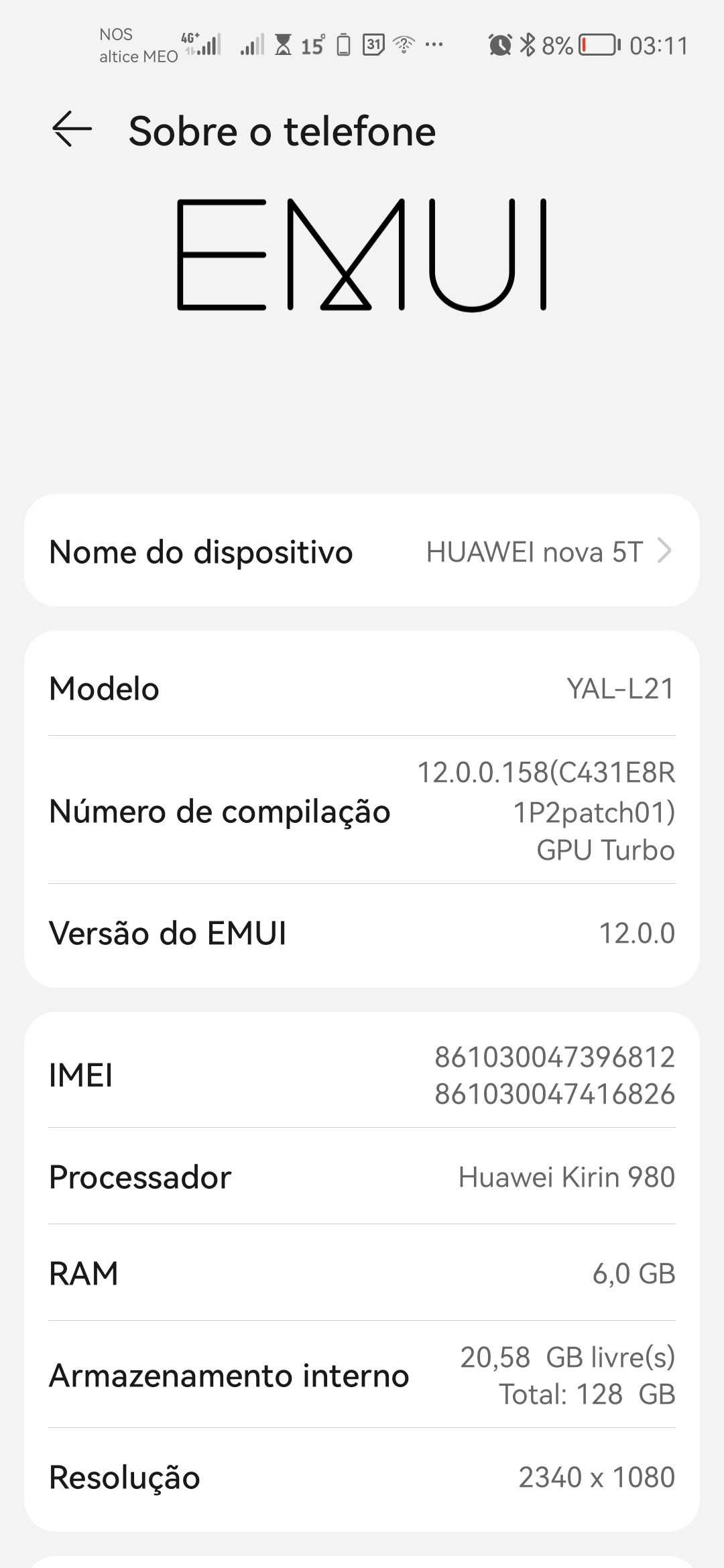 Huawei nova 5T 128gb