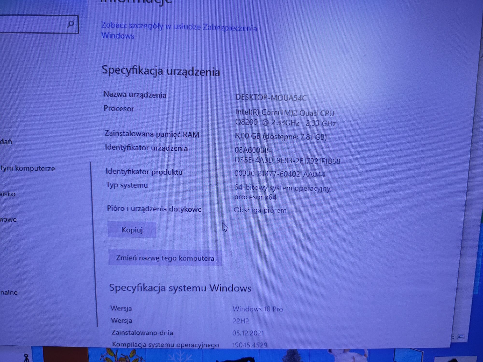 Komputer Dell + MONITOR - LED DELL E2211Hb 21.5" - FHD VGA DVI klasa A
