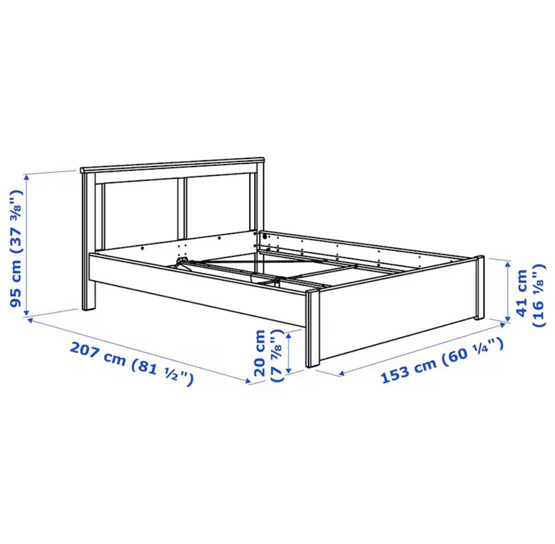 Cama Completa Ikea Songesand (Estrado+Colchao de qualidade+Gavetas)