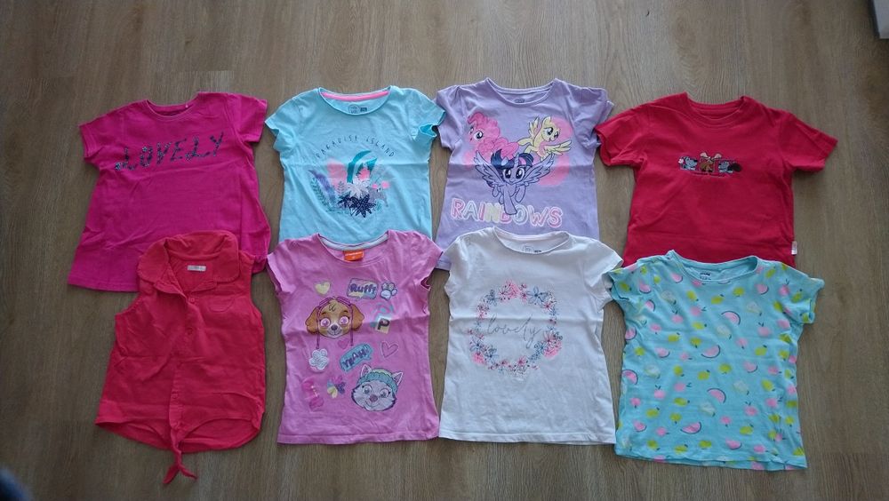 Zestaw koszulki bluzki podkoszulki r 116/122