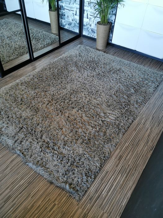 Dywan beż/szary długi włos GASER Ikea 240x170 cm