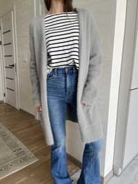 Кардиган сірий альпака свитер подовжений кашеміровий S Zara Mango