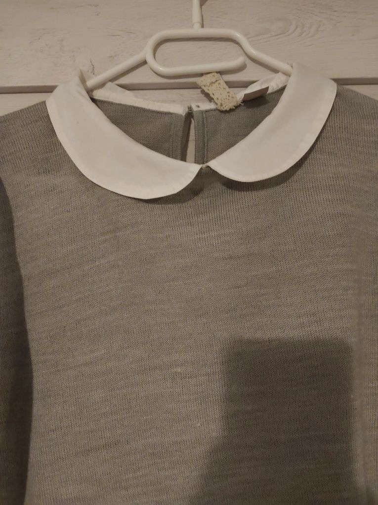 Sweterek bluzka cienki z kołnierzykiem pensjonarka 40 M H&M