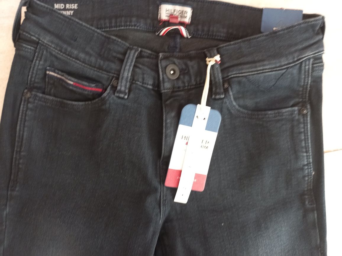 nowe -firmowe spodnie damskie -TOMMY HILFIGER-XS/S-28/32-elastyczne