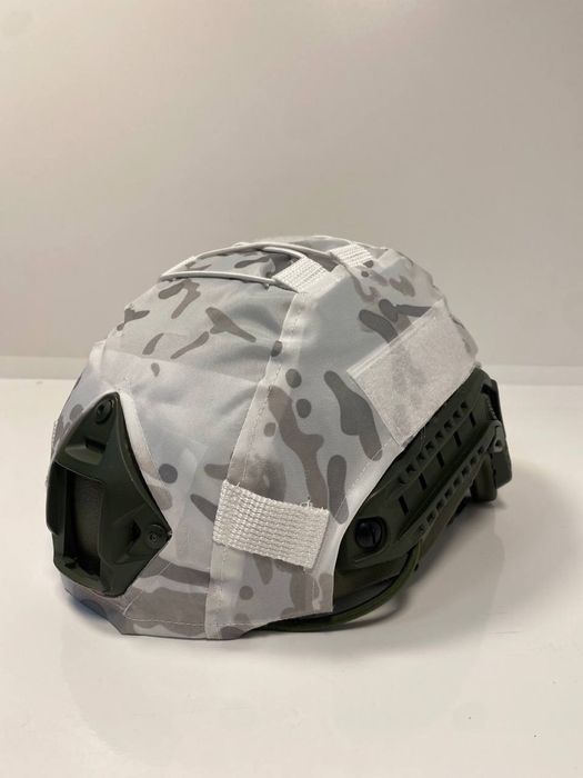 Кавер білий мультикам на шолом FAST, чохол на каску / Чехол на шлем