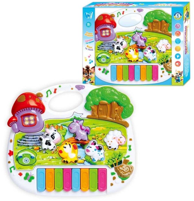 Дитяче музичне піаніно 18126,УКР,казки,пісні,игрушечное пианино 18126