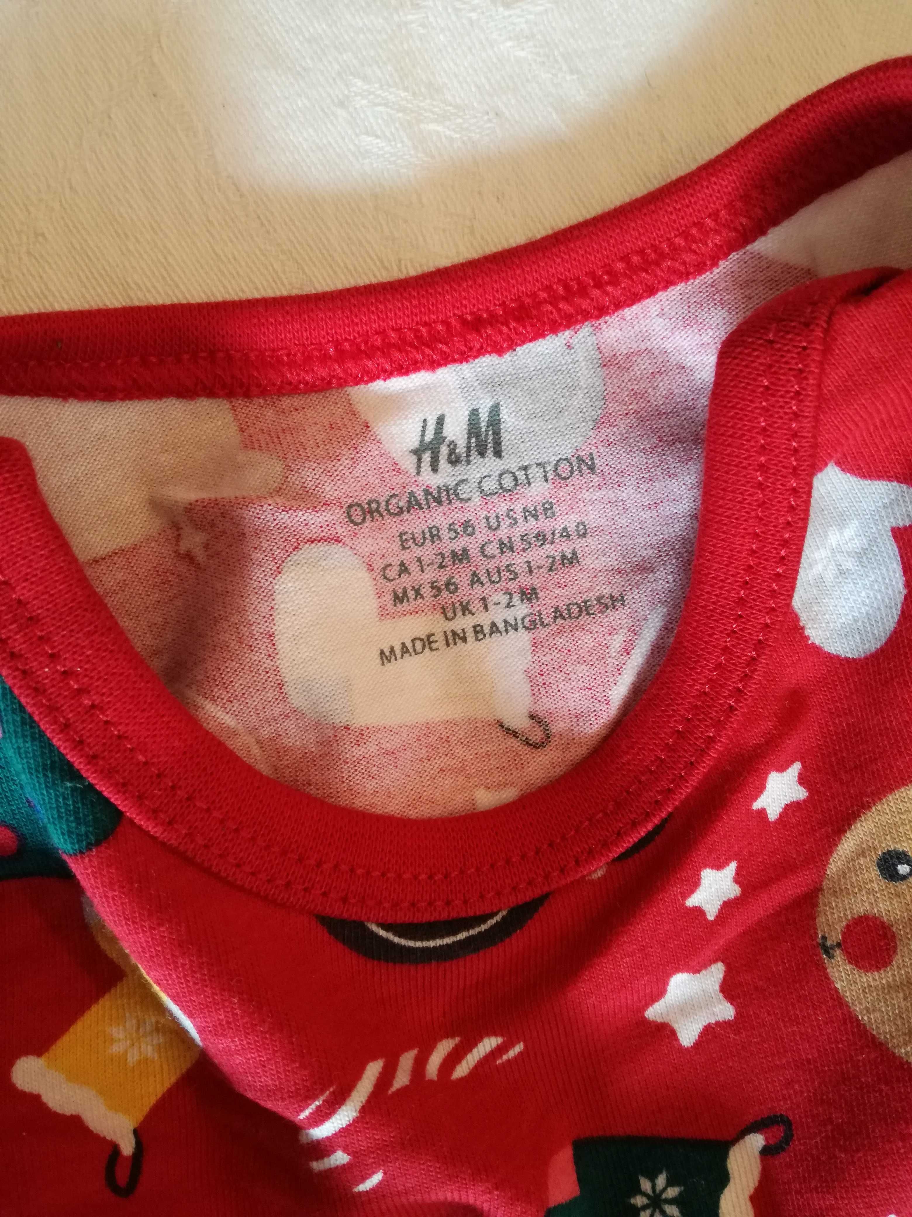 Conjunto babygrow + calças + barrete Natal H & M