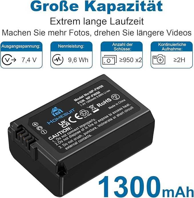 HOMESUIT zestaw ładowarka + 2 baterie akumutorki NP-FW50