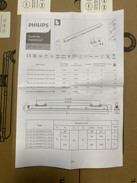Lampa Philips hermetyczna