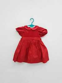 Elegancka czerwona sukienka z kokardą Next r. 12-18 m-cy. A2264