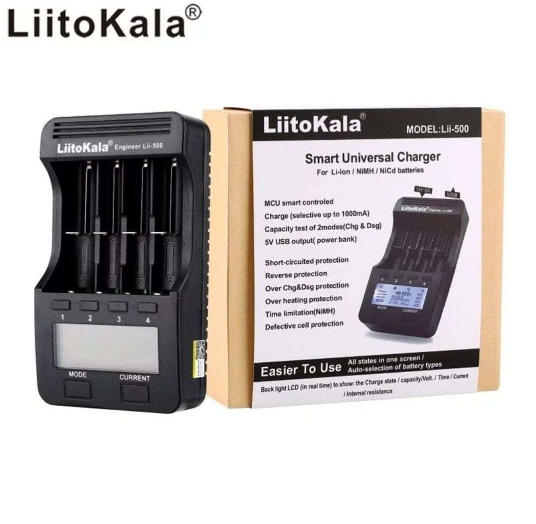 Зарядное устройство LiitoKala lii-500, оригинал. ПОЛНЫЙ КОМПЛЕКТ.