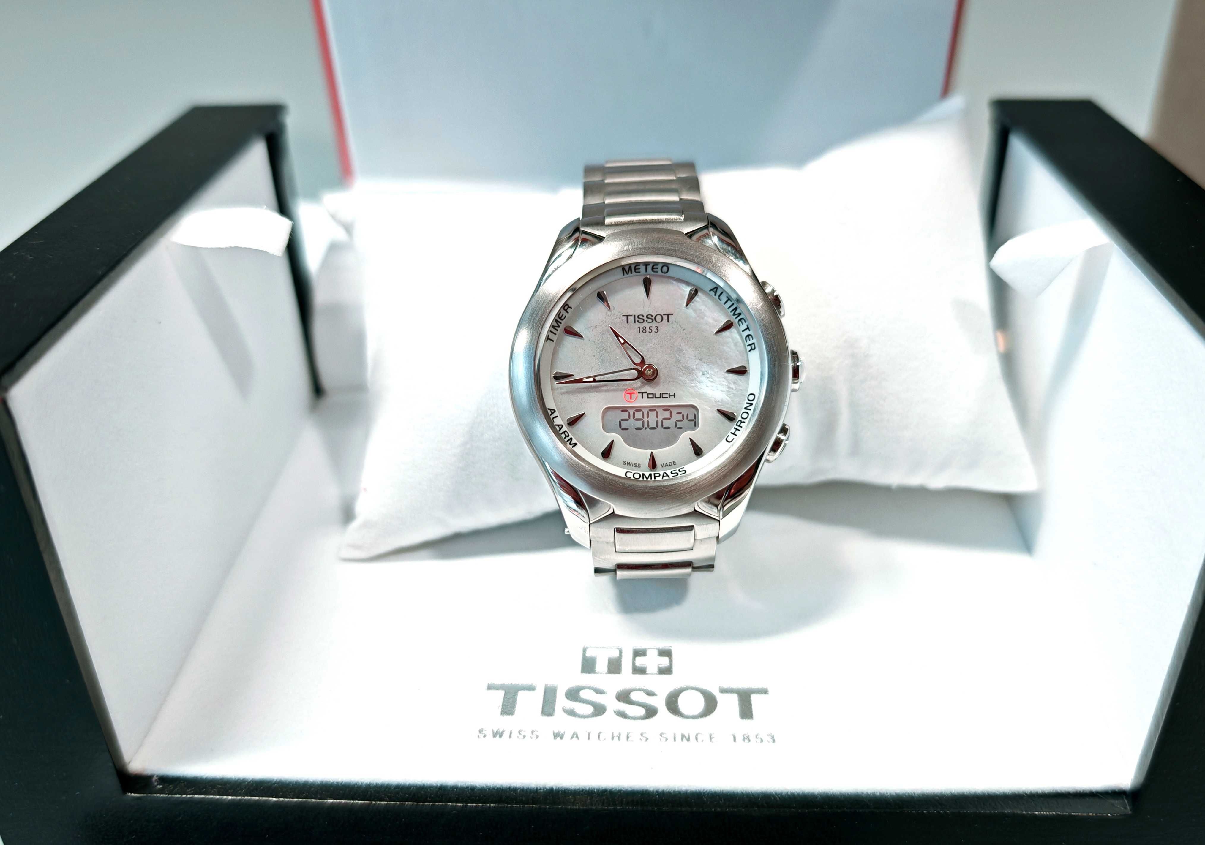 Zegarek Tissot TTouch Lady Solar 100M Masa Perłowa Dotykowy GMT Szafir