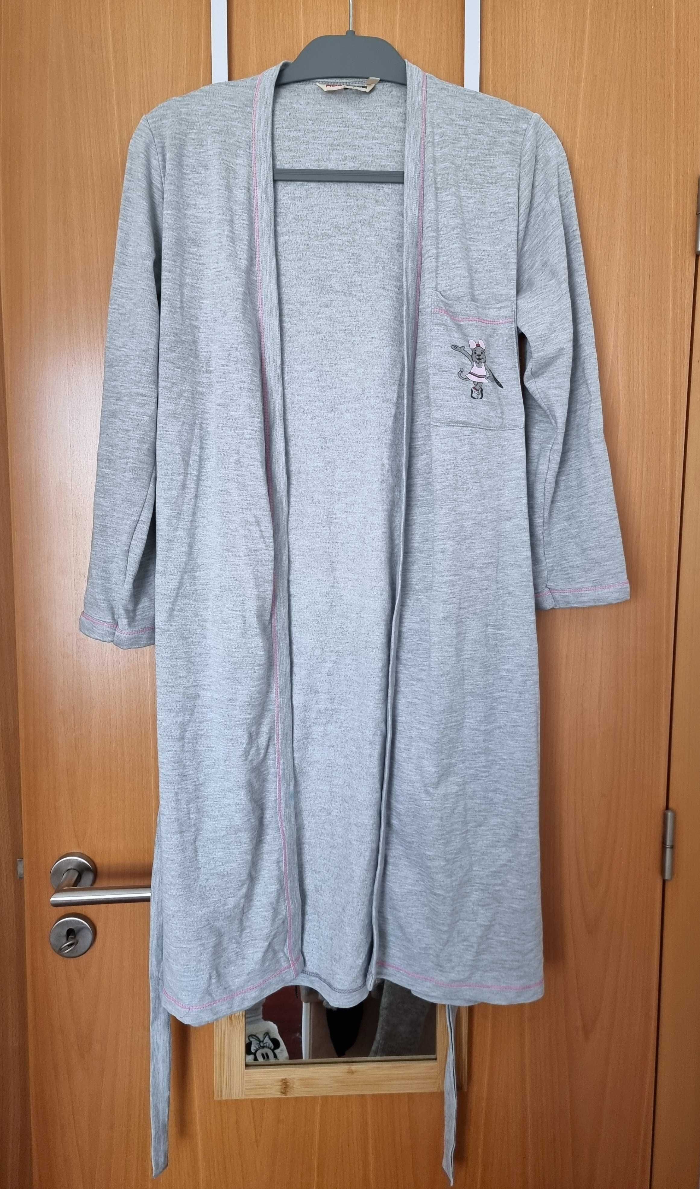 Roupão/ robe cinzento com detalhes rosa Red Code, tamanho S