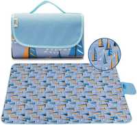 Складной коврик (покрывало) сумка для пикника (Синий цветной) 2*2 м