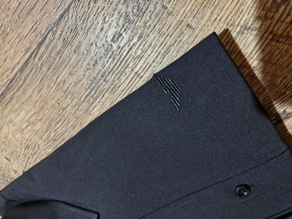 Ea7 męska elegancka koszula bawełna czarna xl 2xl metki długi rękaw