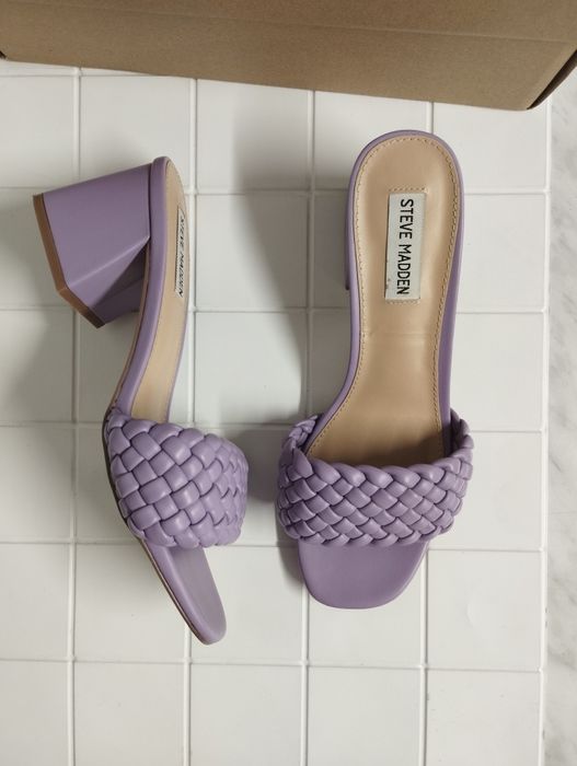 Klapki Steve Madden Aspyn r.39 skóra ekologiczna lawendowe