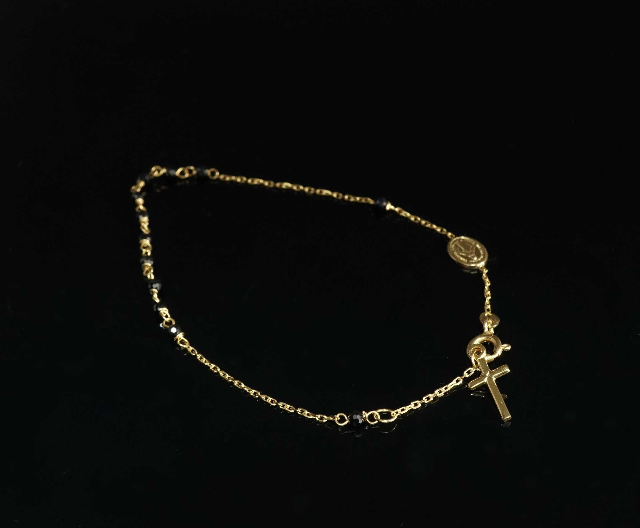 Złoto 585-złota bransoletka Różaniec