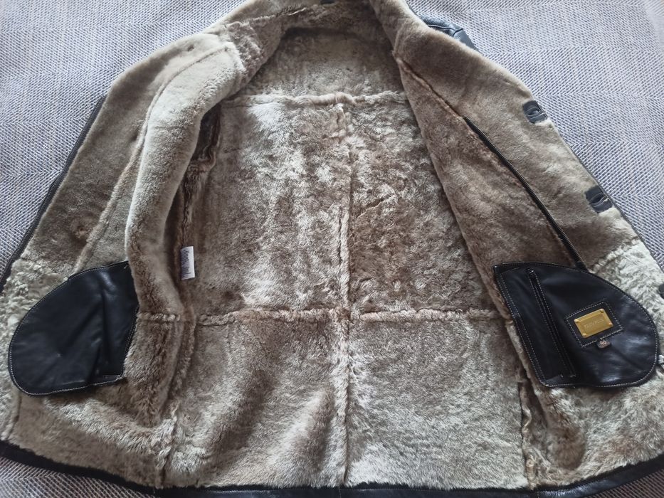 Шоколадна нова натуральна чоловіча дублянка, дуже тепла, чоловічий вер