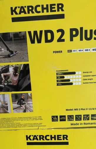 Універсальний пилосос Kärcher WD 2 Plus сухе та вологе прибирання