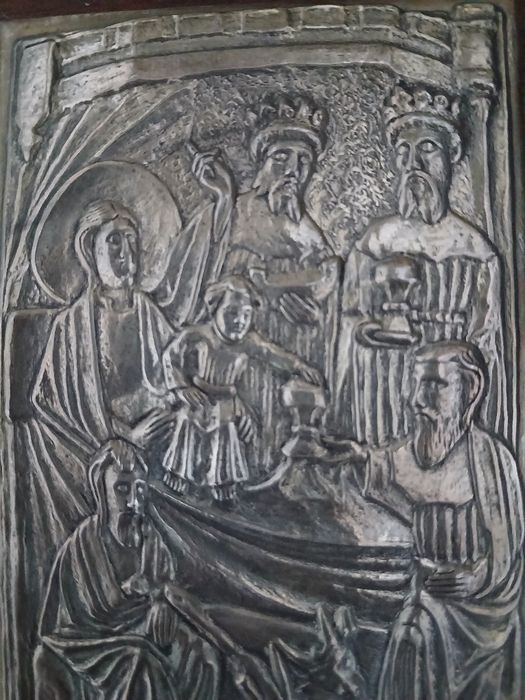 Placa de PRATA  "Presépio " Contrastada