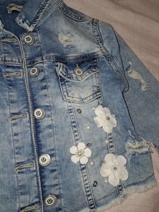 джинсовий укорочений жакет, Турція.