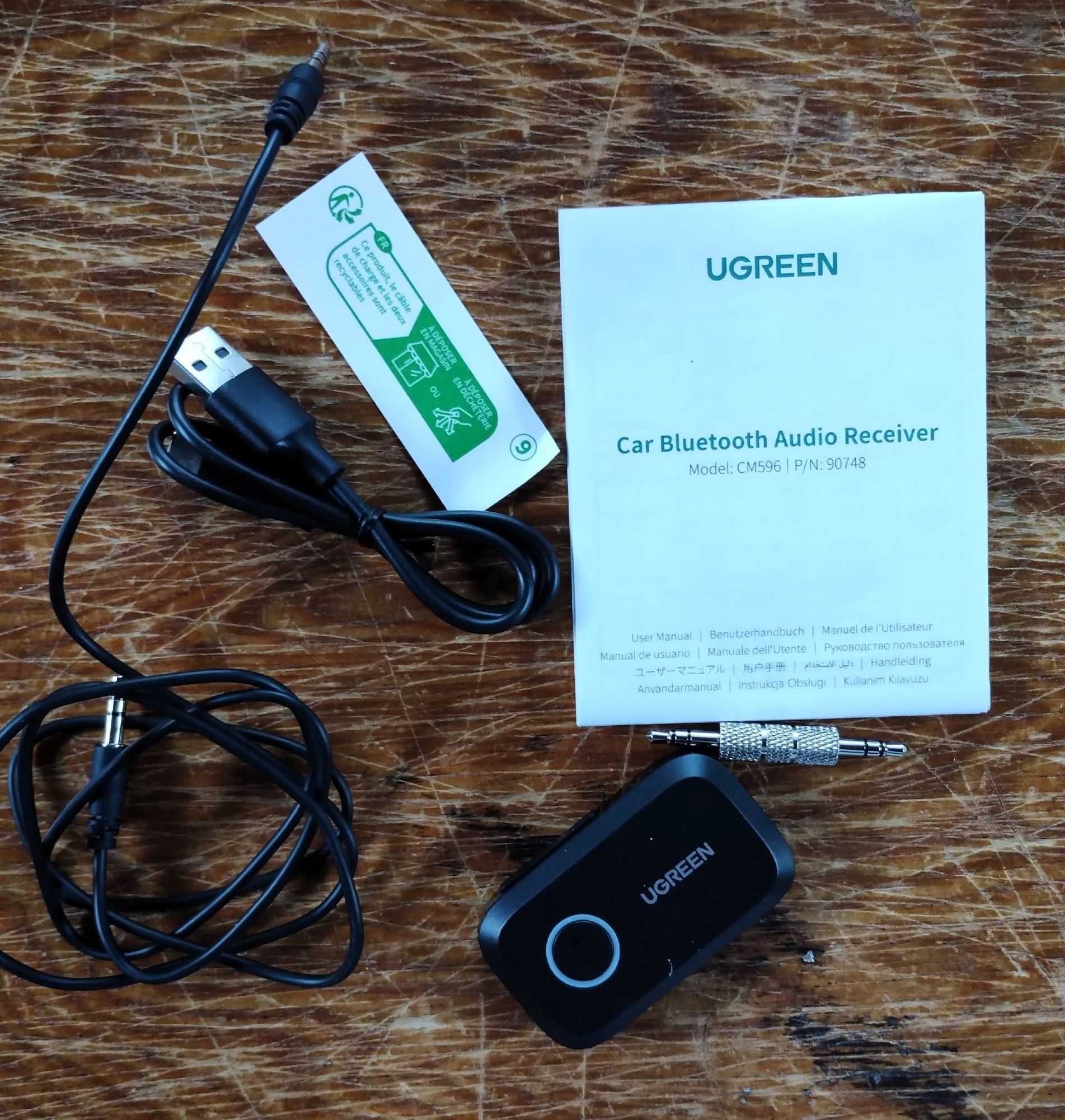 UGREEN Adapter Bluetooth 5.3  z Gniazdem AUX 3.5 mm i Mikrofonem