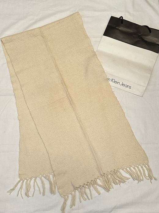 Молочний/білий теплий шарф, зимовий бежевий палантин