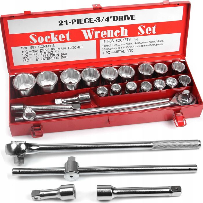 Ключі торцеві Mar-Pol M58250, 19-50мм 3/4", 12 гранні + МЕТАЛЕВИЙ КЕЙС